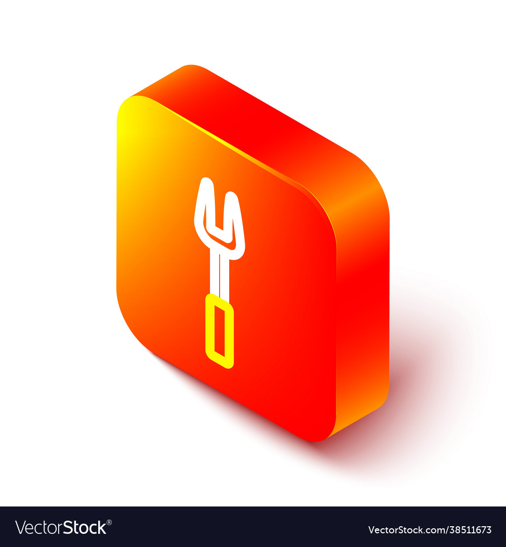 Isometric line barbecue fork icon isolated Vector Image