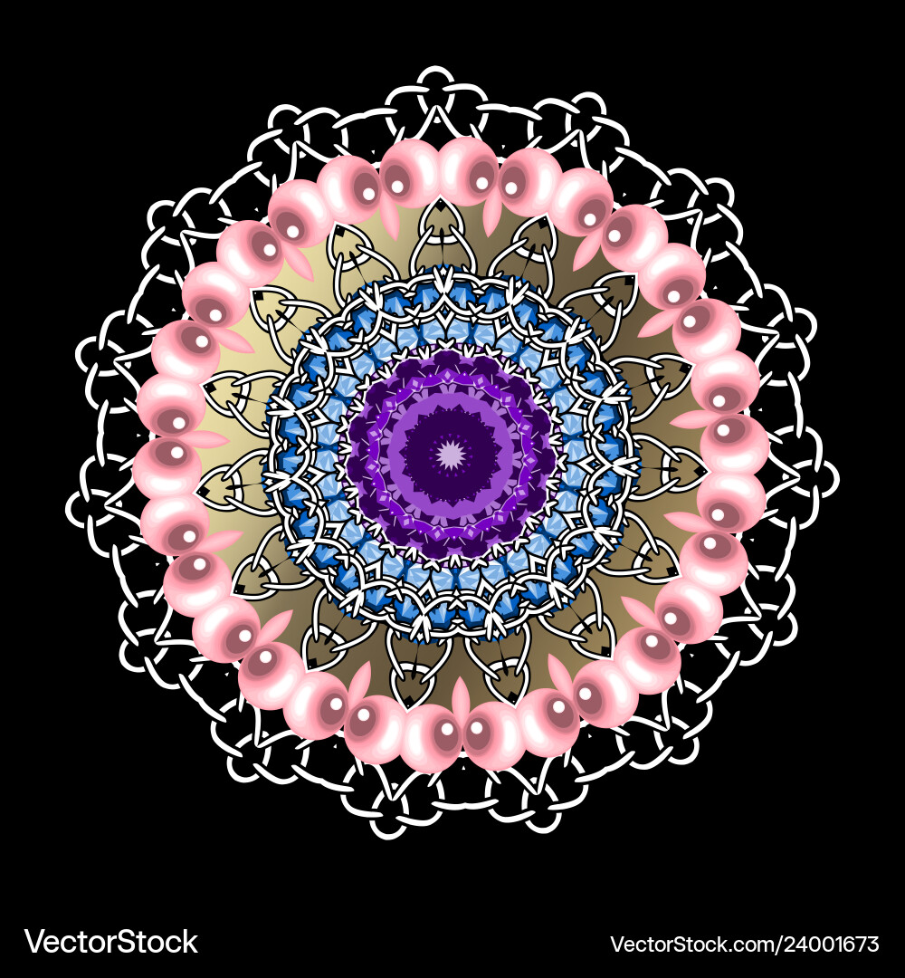 Ornamental floral lace mandala pattern beautiful Vector Image