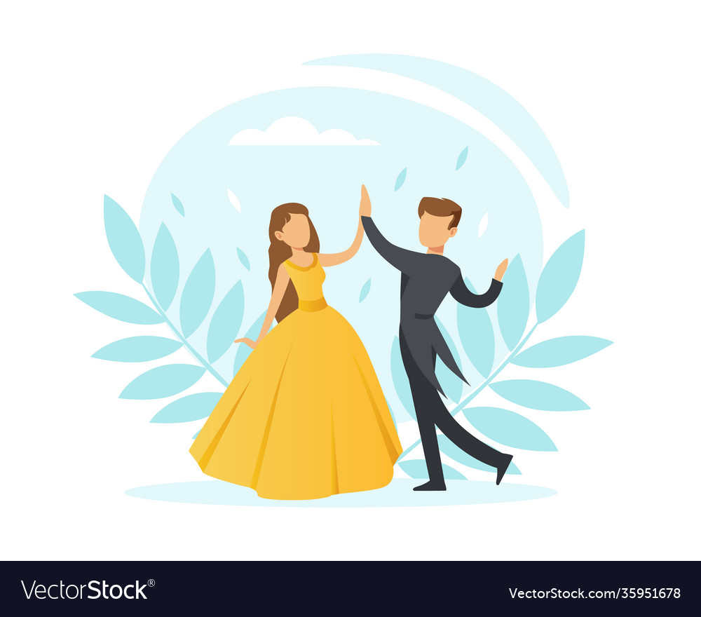 Couple dancing waltz classical choreography