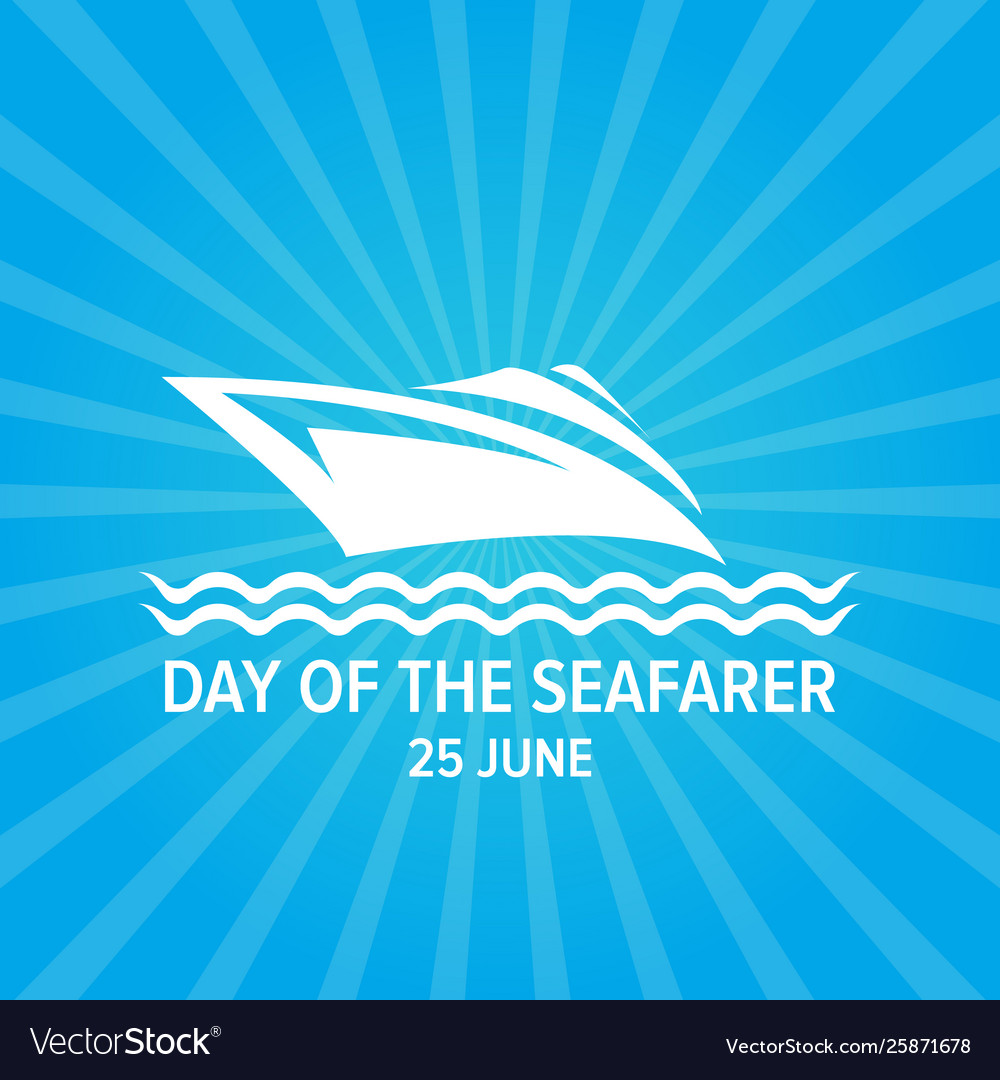 Day seafarer 25 june silhouette Royalty Free Vector Image