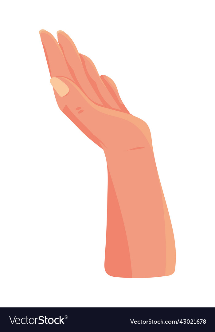 Female hand support gesture Royalty Free Vector Image