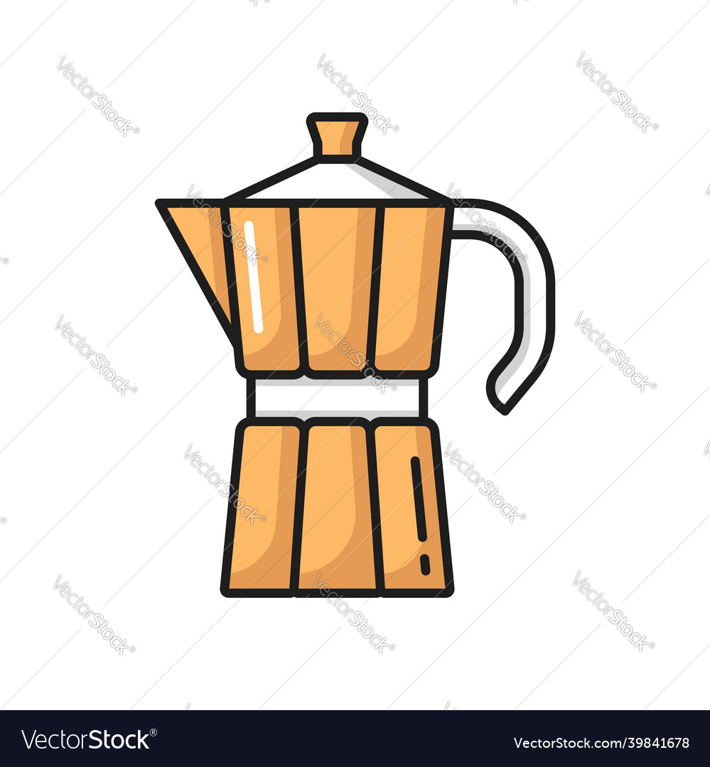 Geyser coffee maker hot drink brewing kettle pot Vector Image