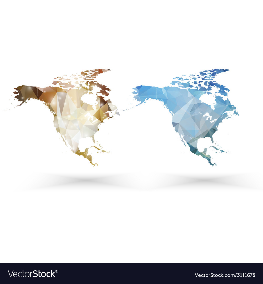 north america map template triangle design vector image north america template
