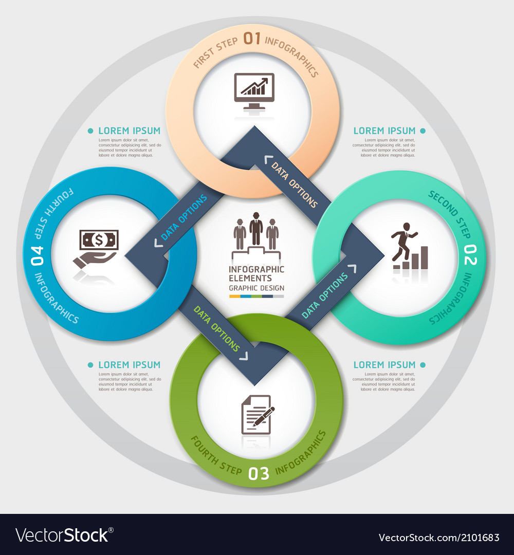 Business management circle origami style Vector Image