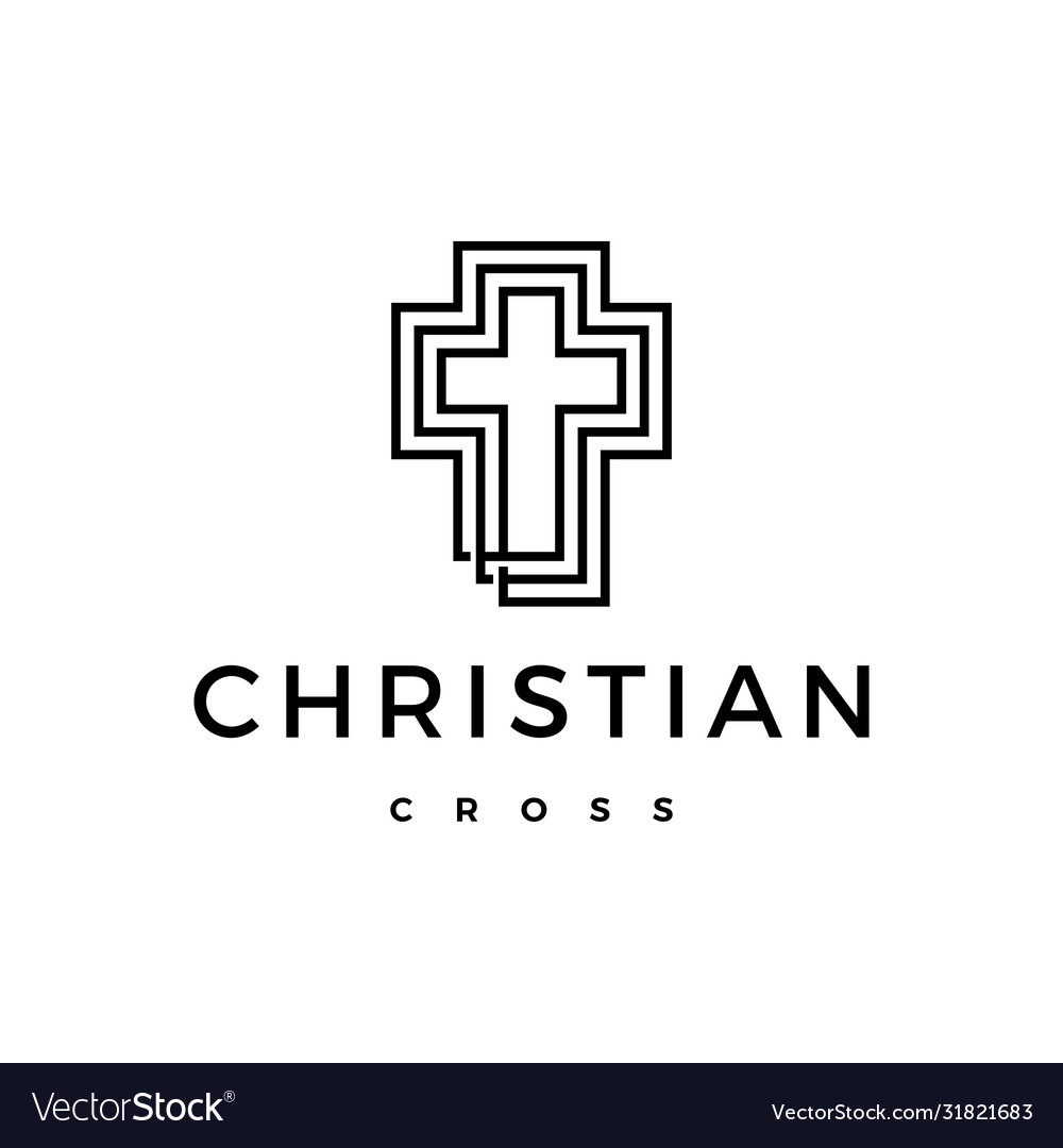 Christian cross logo icon Royalty Free Vector Image