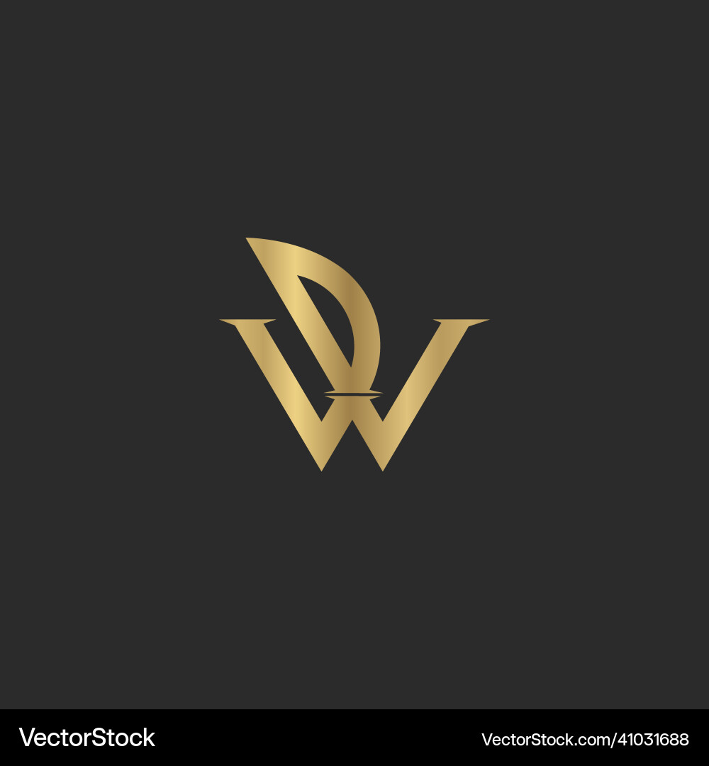 Alphabet initials logo dw wd d and w Royalty Free Vector