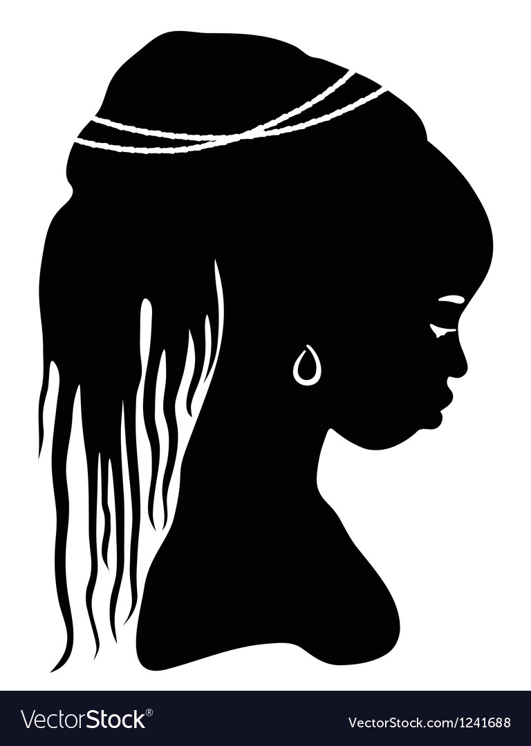 Black silhouette African woman Royalty Free Vector Image