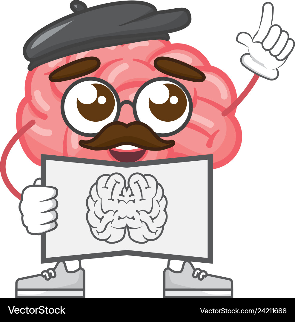 Cartoon Brain Creating Cartoon brain creativity Royalty Free Vector Image