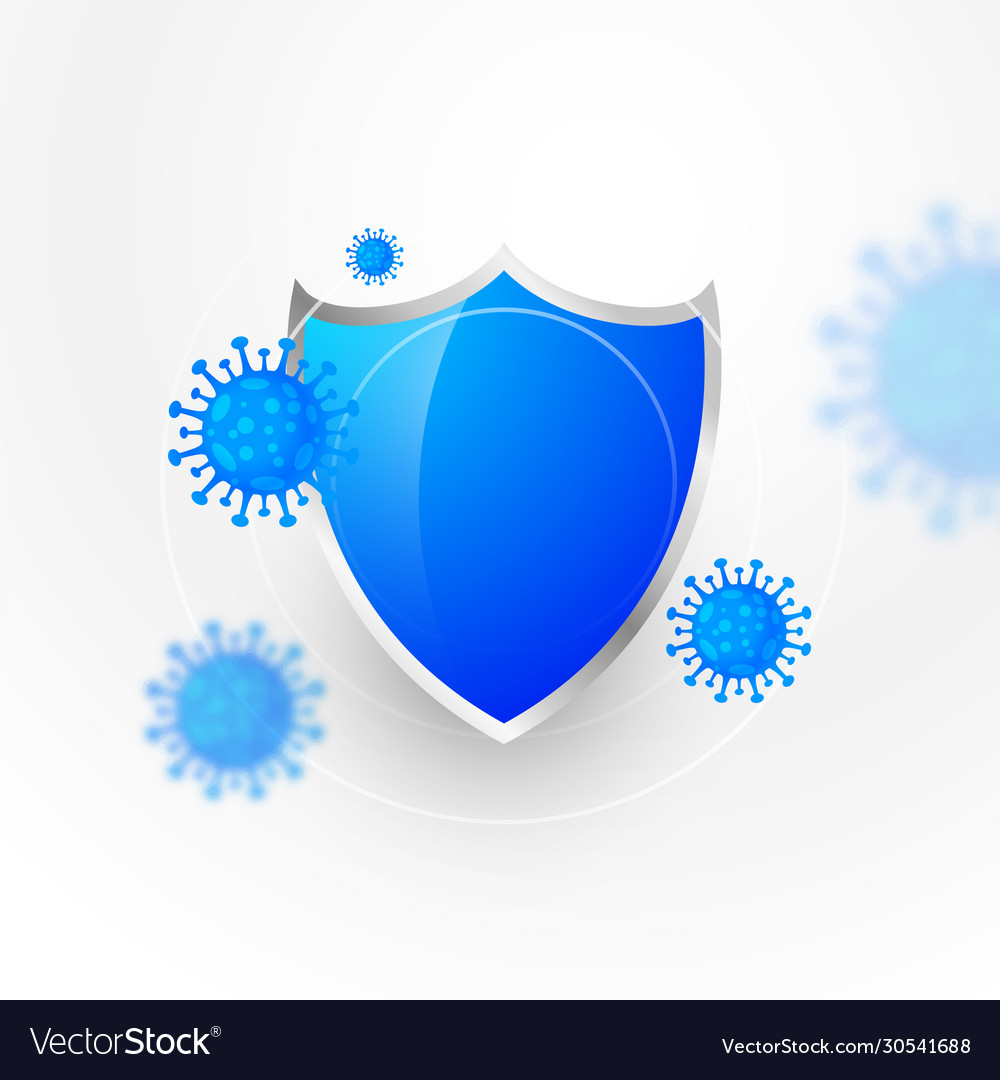 Medical protection shield stopping and destroying Vector Image