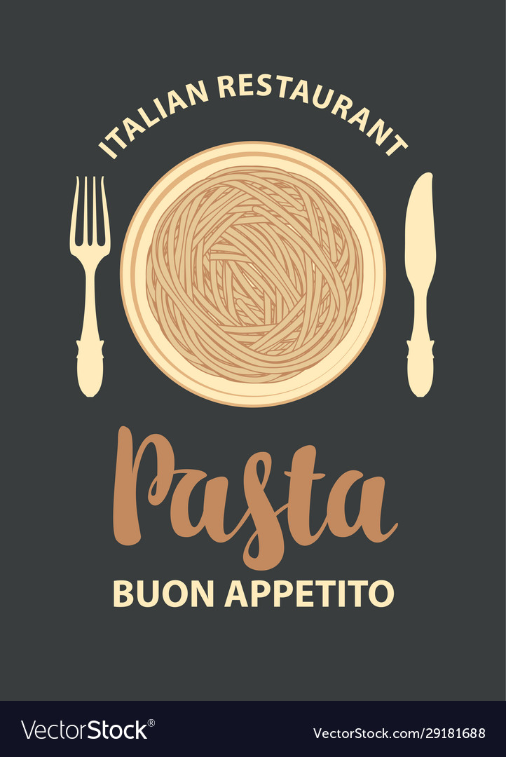 Pasta menu or banner for an italian restaurant Vector Image