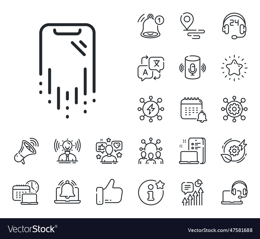 Smartphone recovery line icon phone backup sign Vector Image