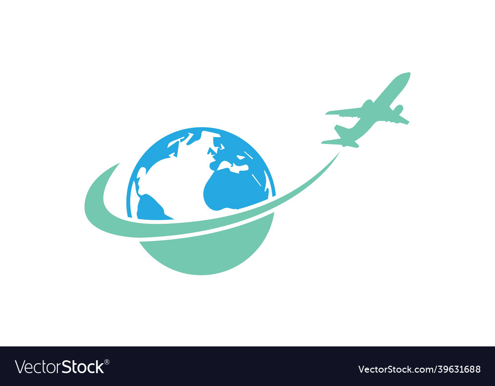 Travel agency and air logo design Royalty Free Vector Image