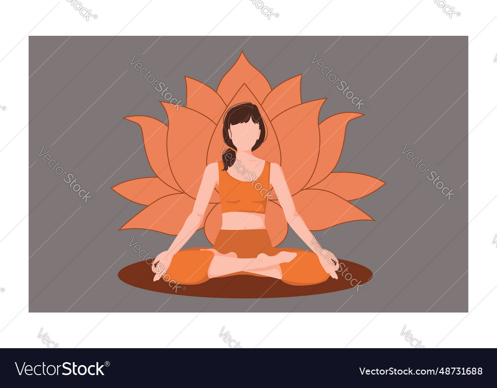 Woman sitting in a meditation position Royalty Free Vector