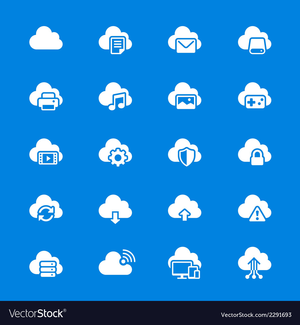 Cloud computing flat icons