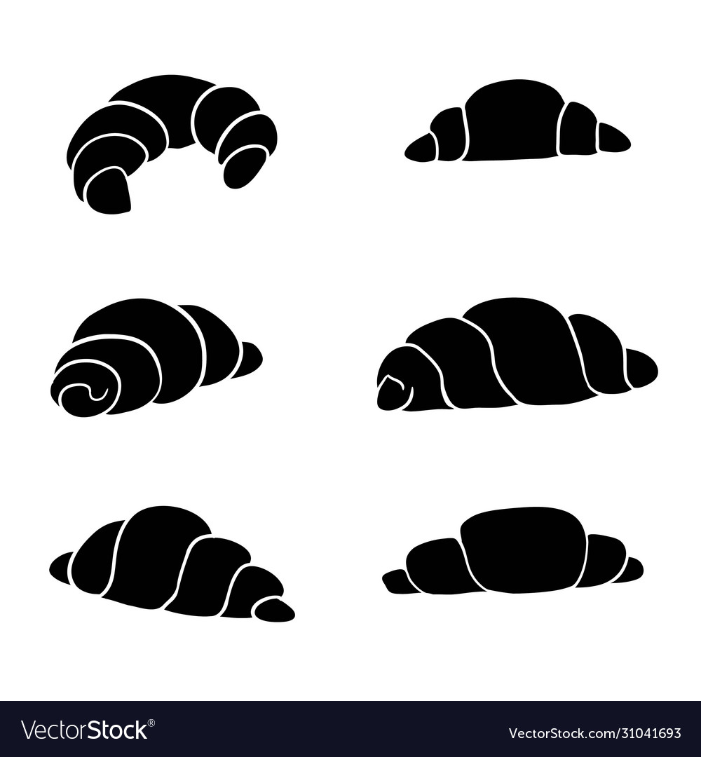 Croissant glyph icon crescent roll silhouette Vector Image