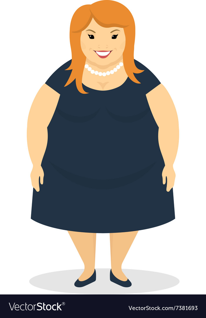 Happy Fat Woman Royalty Free Vector Image Vectorstock