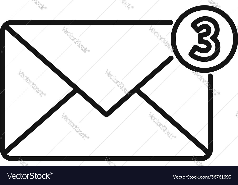 Marketing new mail icon outline style Royalty Free Vector