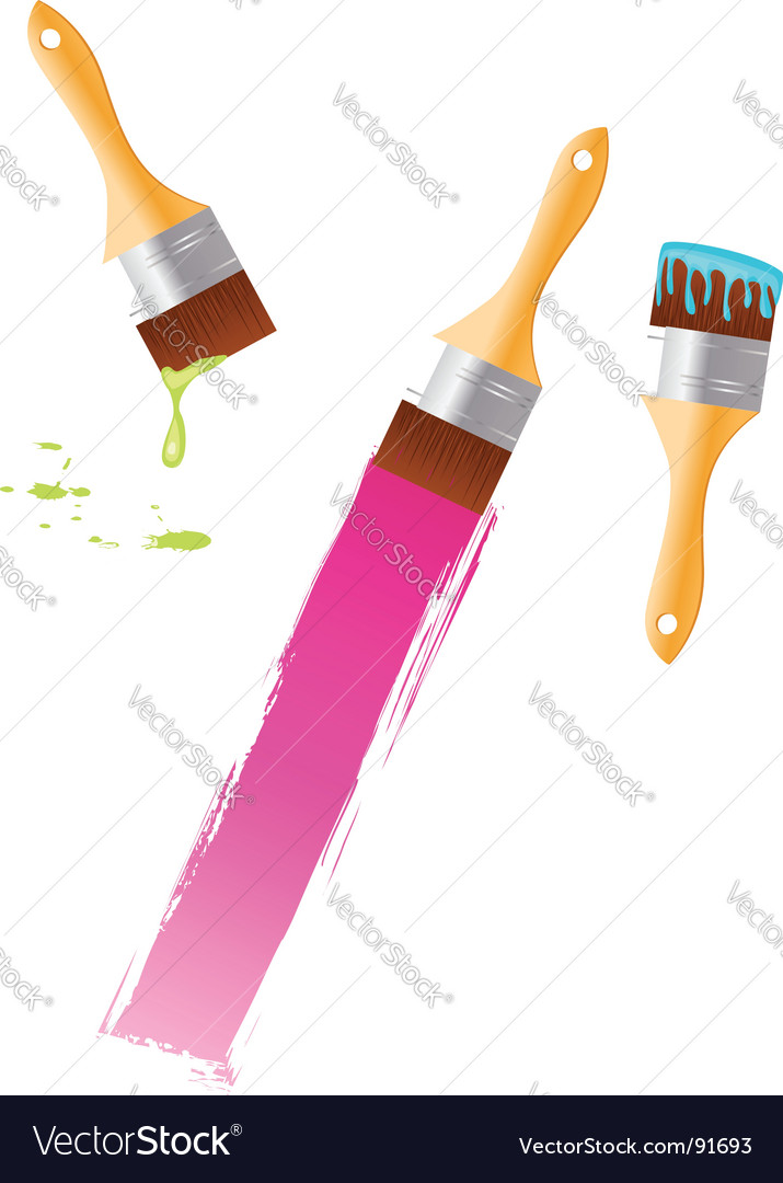 Multicolored paintbrushes Royalty Free Vector Image