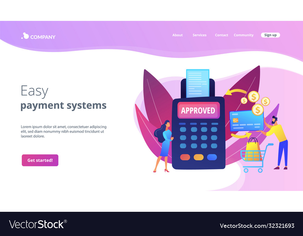 Payment processing concept landing page vector image Payment processing concept landing page