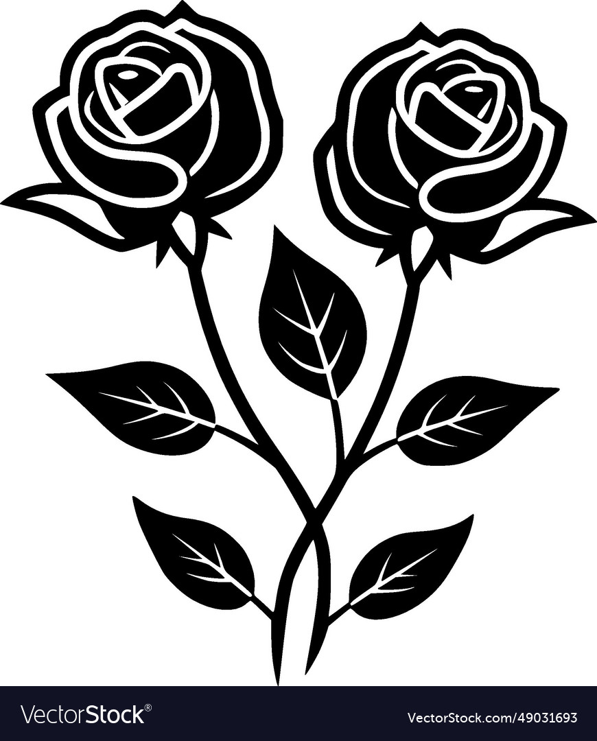 Roses - minimalist and simple silhouette Vector Image