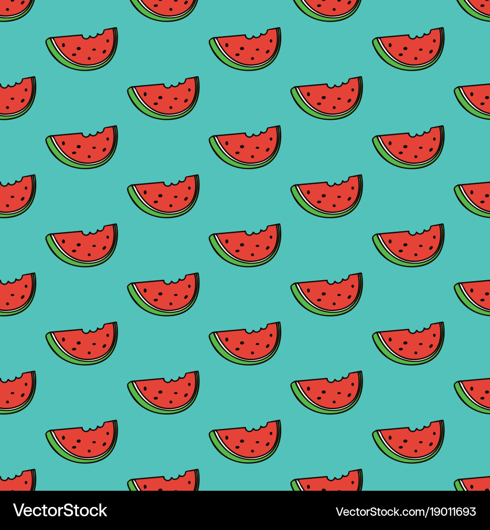 Seamless pattern background with watermelon slice Vector Image