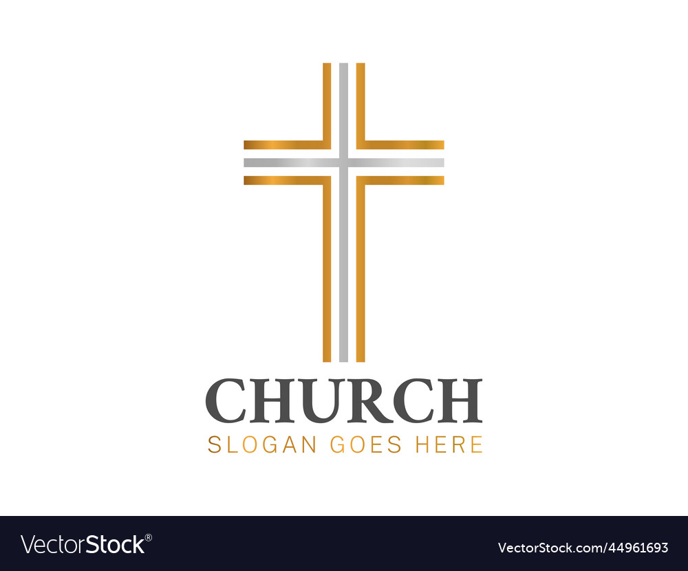 Simple crhristian church logo with cross Vector Image