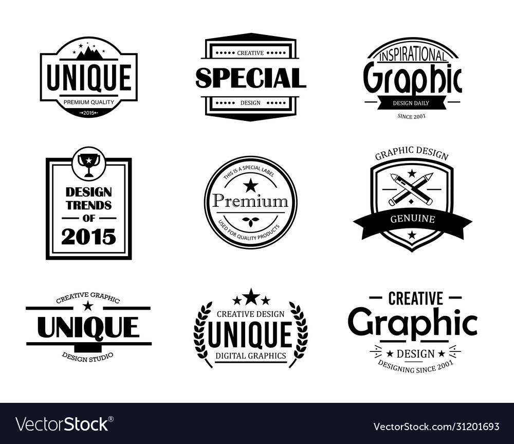 Variety badge elements set Royalty Free Vector Image