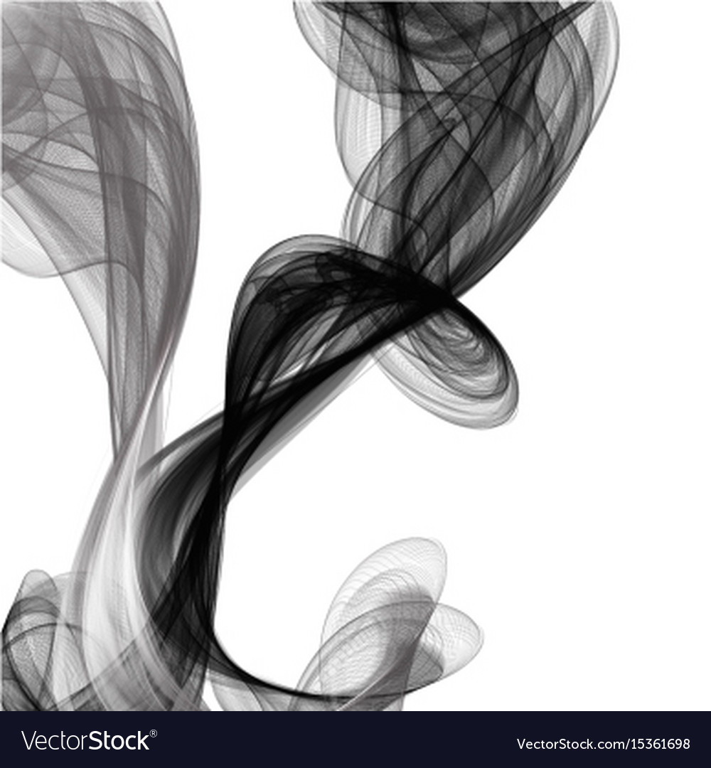 Abstract black smoke on white background Vector Image