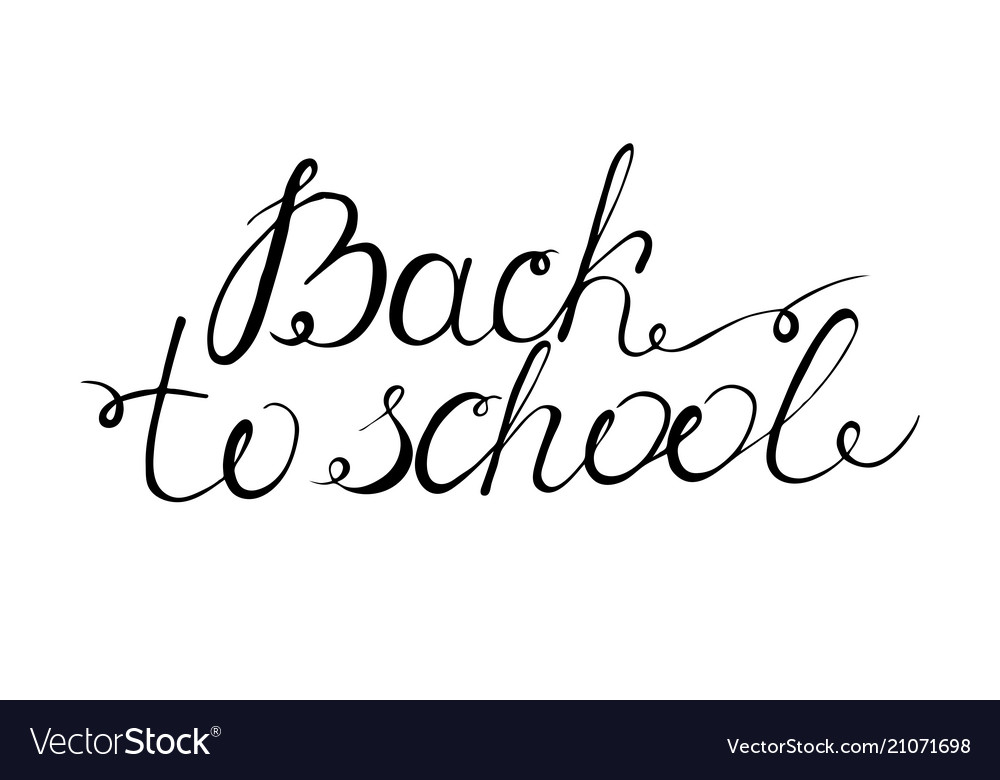 Back to school lettering the phrase is written