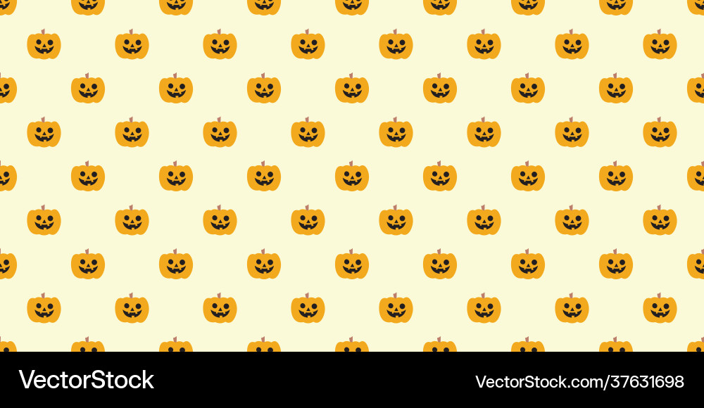 Cute pumpkins halloween seamless repeat pattern Vector Image