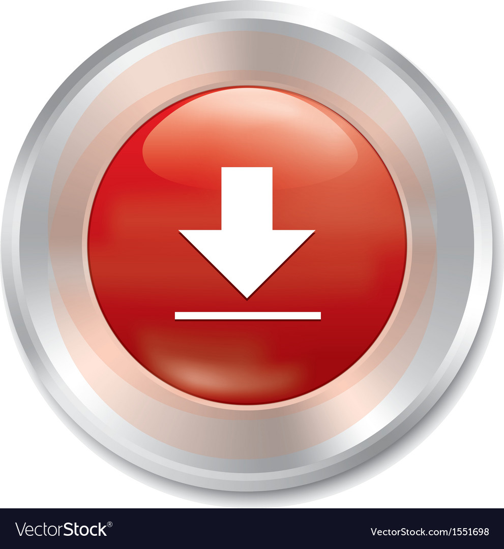 Download button red round sticker Royalty Free Vector Image