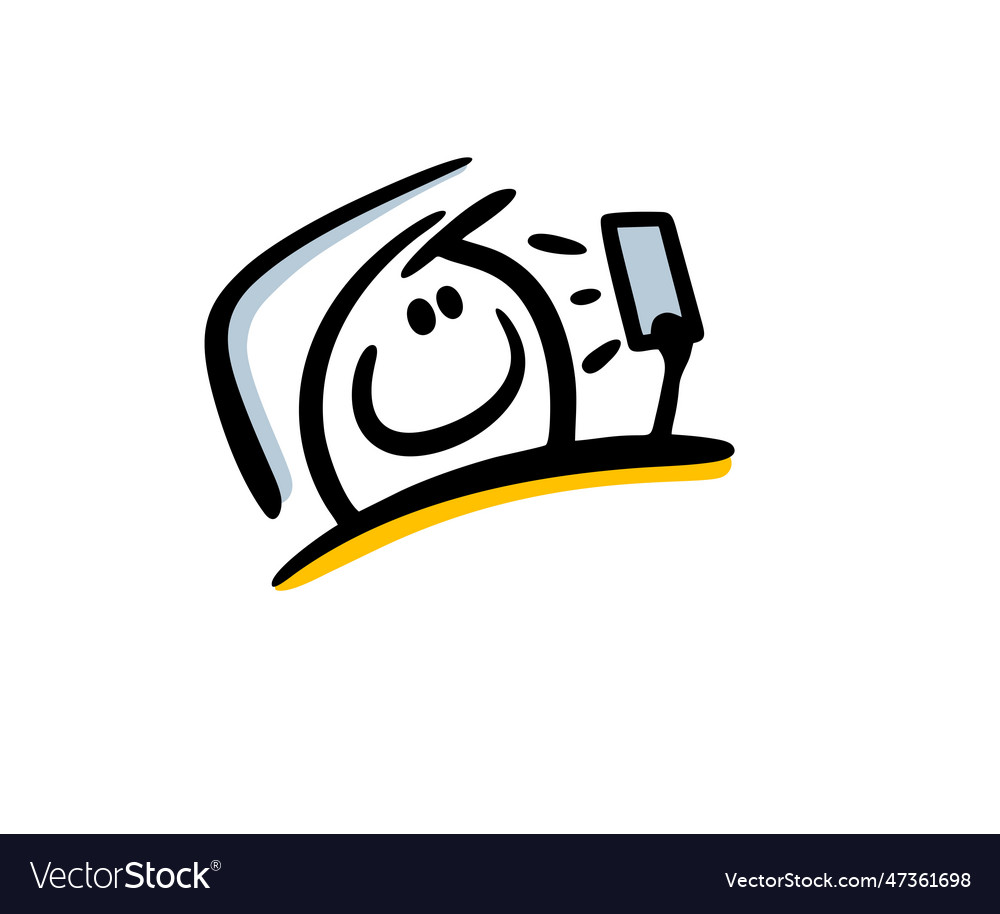 glad-stickman-is-lying-in-bed-under-a-blanket-vector-image