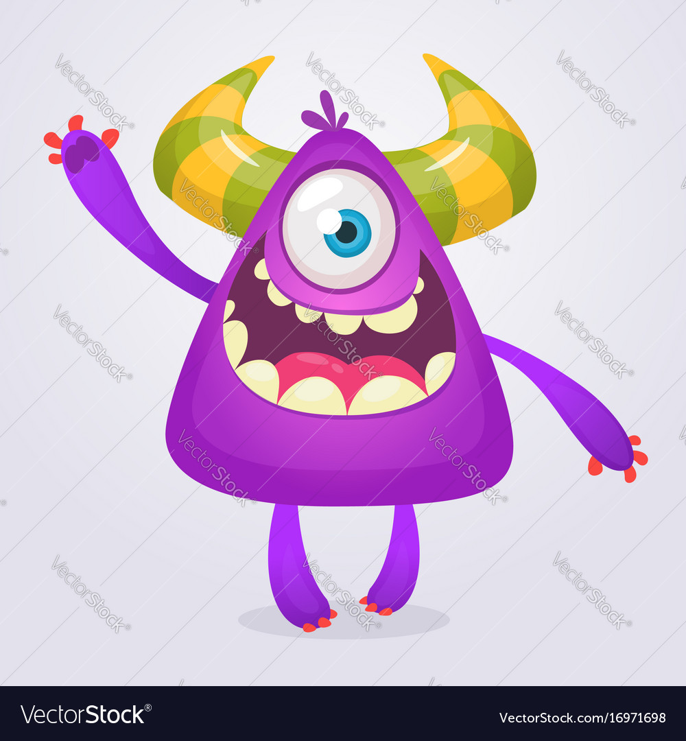 Happy cartoon monster Royalty Free Vector Image