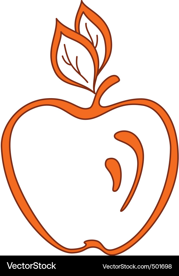 Orange apple Royalty Free Vector Image - VectorStock