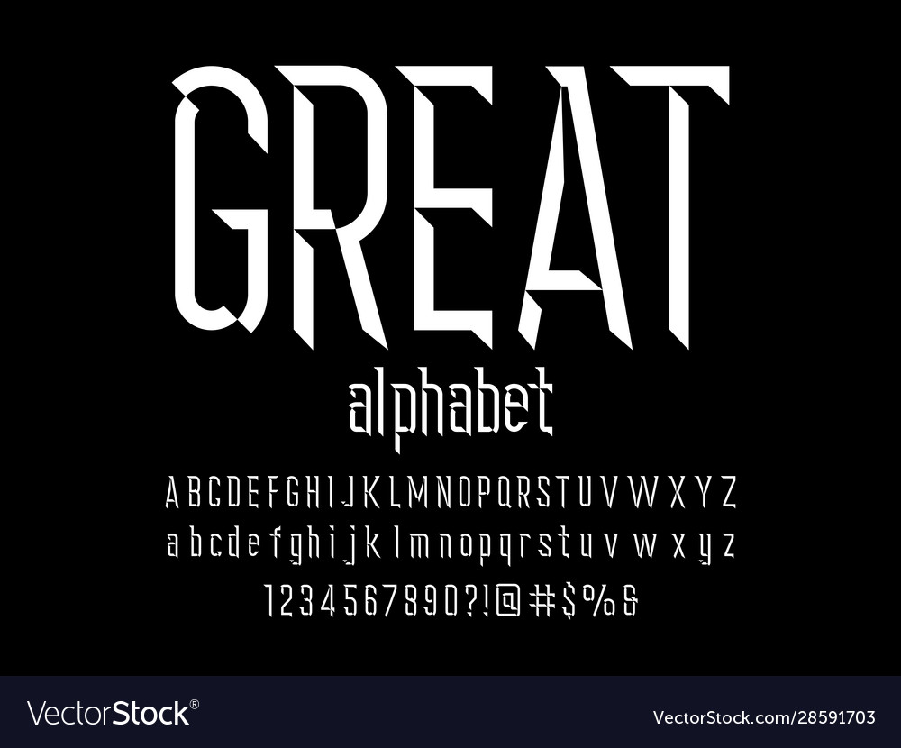 Chisel font Royalty Free Vector Image VectorStock