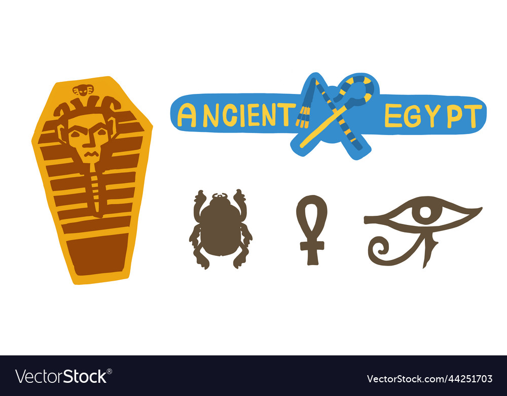 Elements of ancient egypt Royalty Free Vector Image