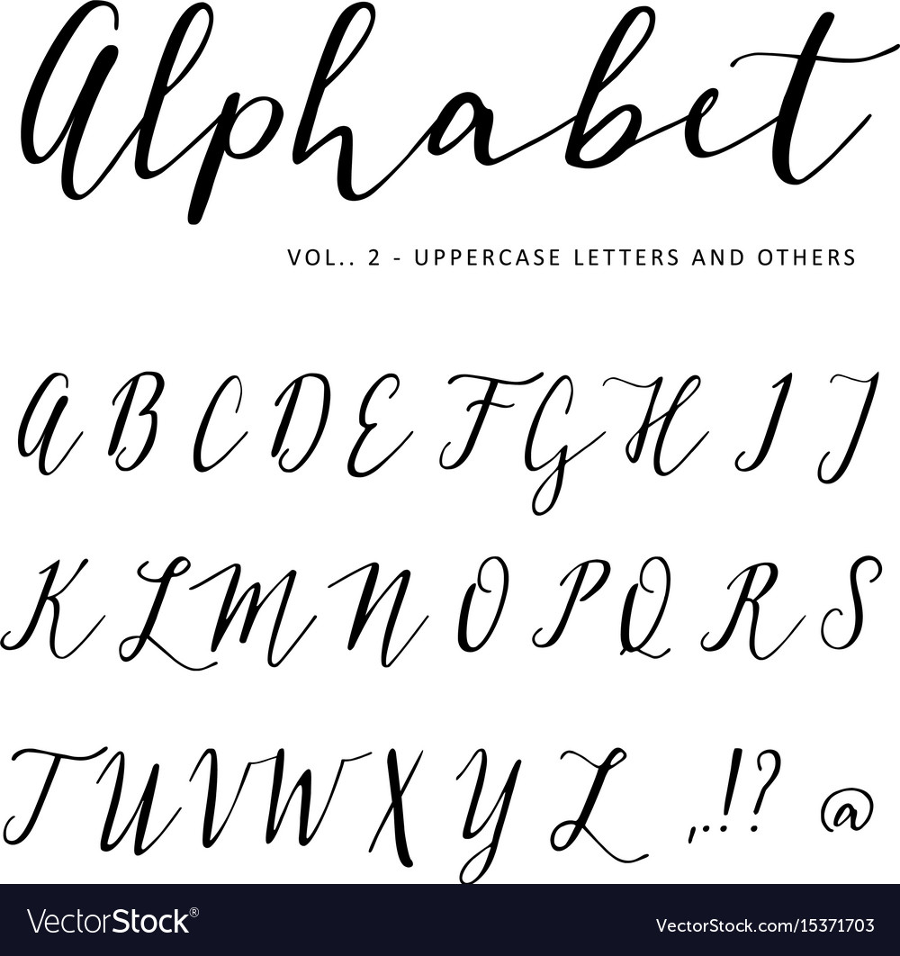 Simple Script Vector Lettering Hand Draw Sketch, January February