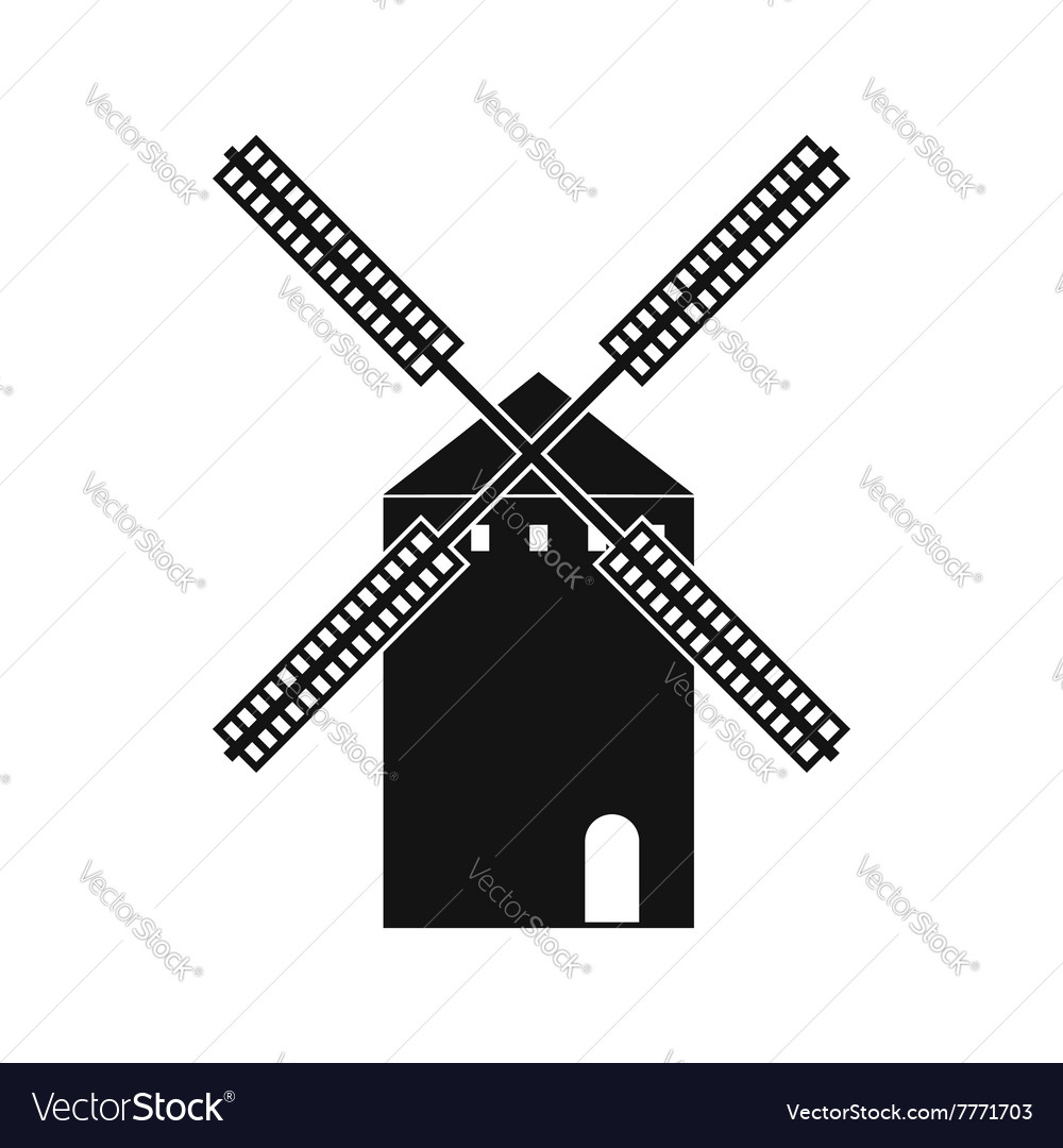 Spanish windmill icon simple style Royalty Free Vector Image