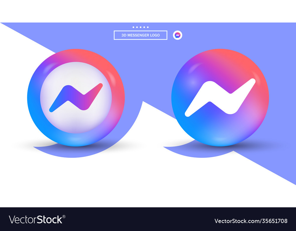 3d messenger logo modern circle social media icon Vector Image