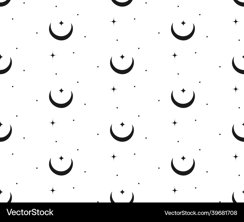 Abstract background seamless pattern star and moon