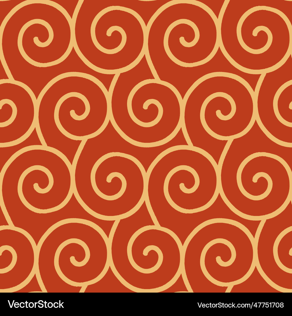 Asian seamless pattern wave pattern whale Vector Image