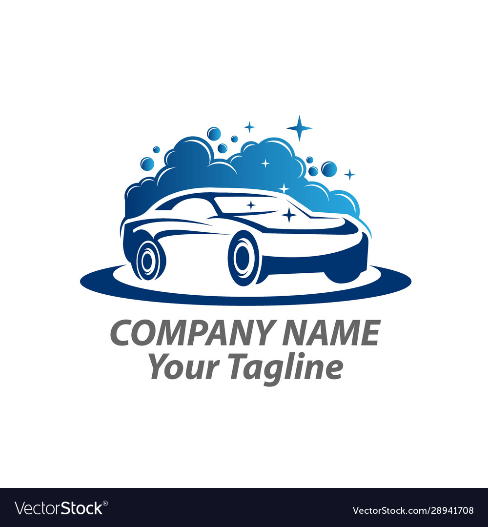 Car wash logo template icon with foam Royalty Free Vector