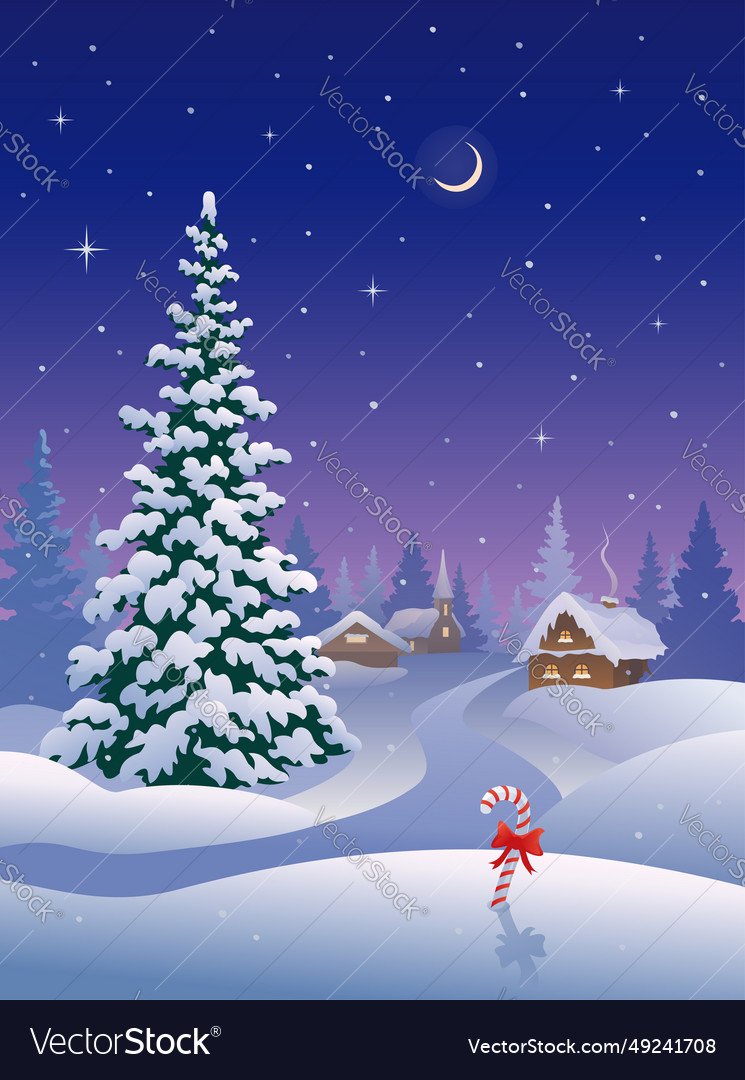 Christmas village Royalty Free Vector Image - VectorStock