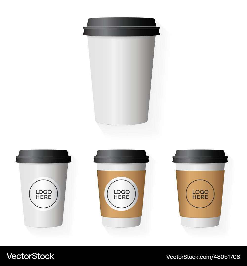 Coffee paper cup template set with place your Vector Image