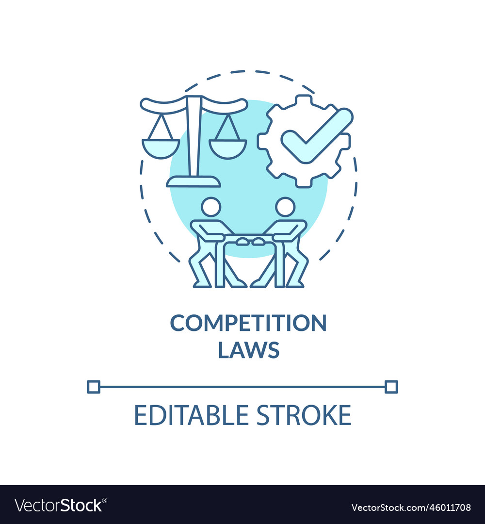 Competition laws turquoise concept icon Royalty Free Vector