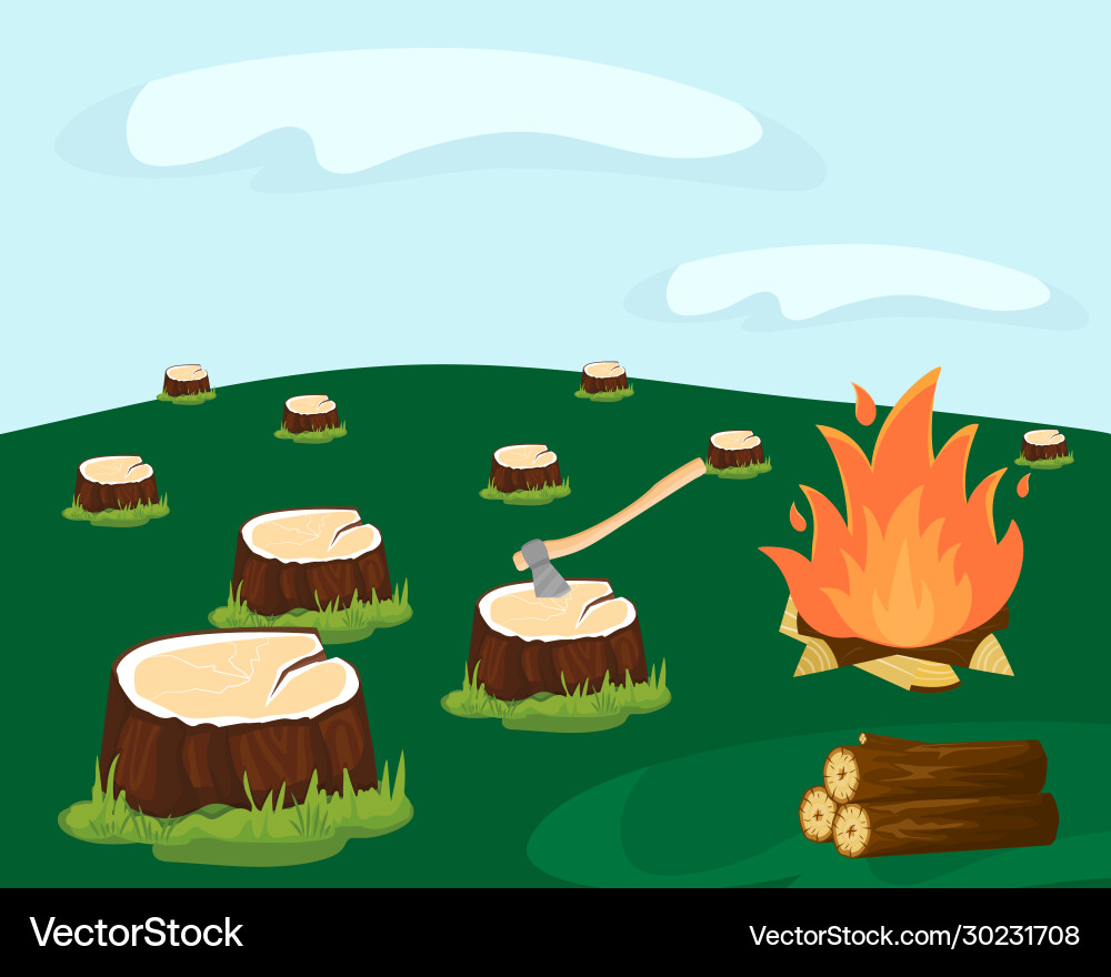 Deforestation for logging Royalty Free Vector Image