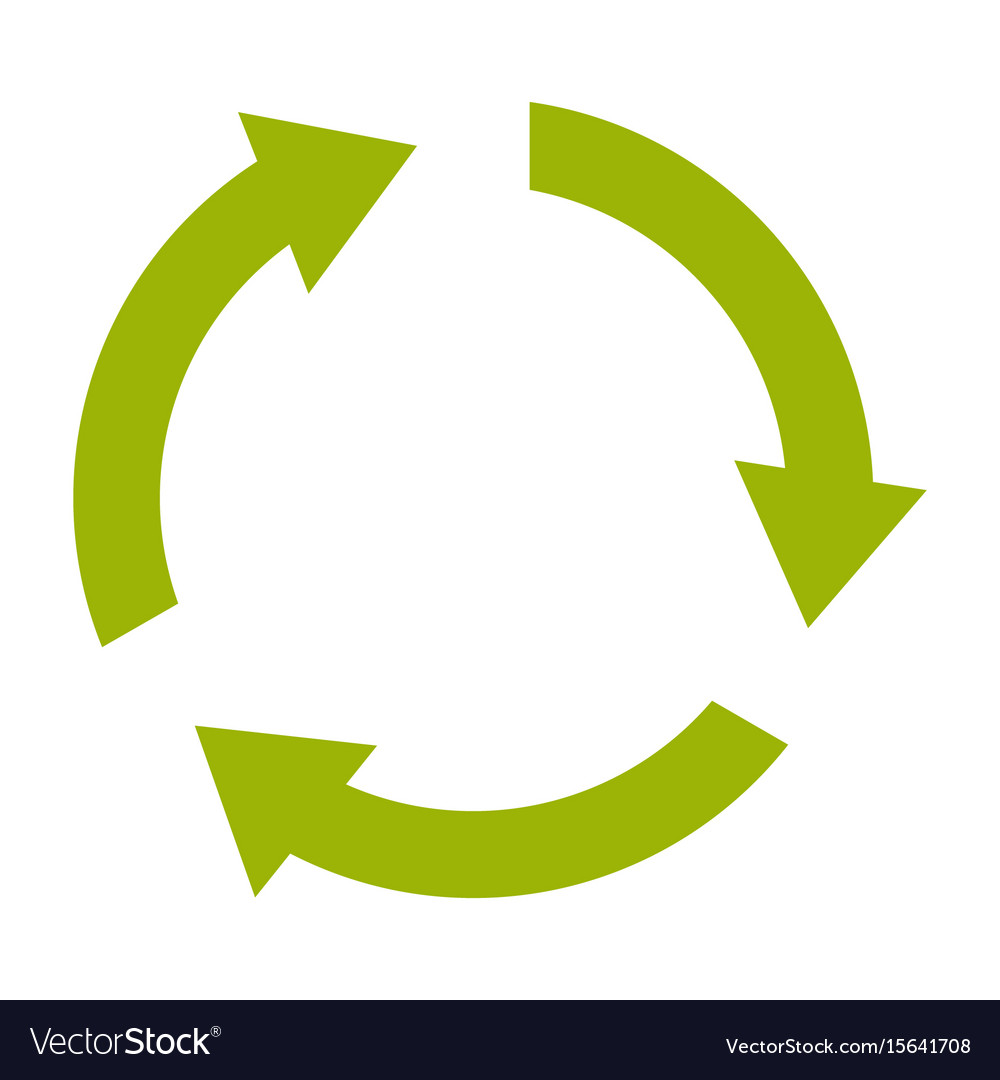 Ecologycal flat green recycle eco sign isolated Vector Image