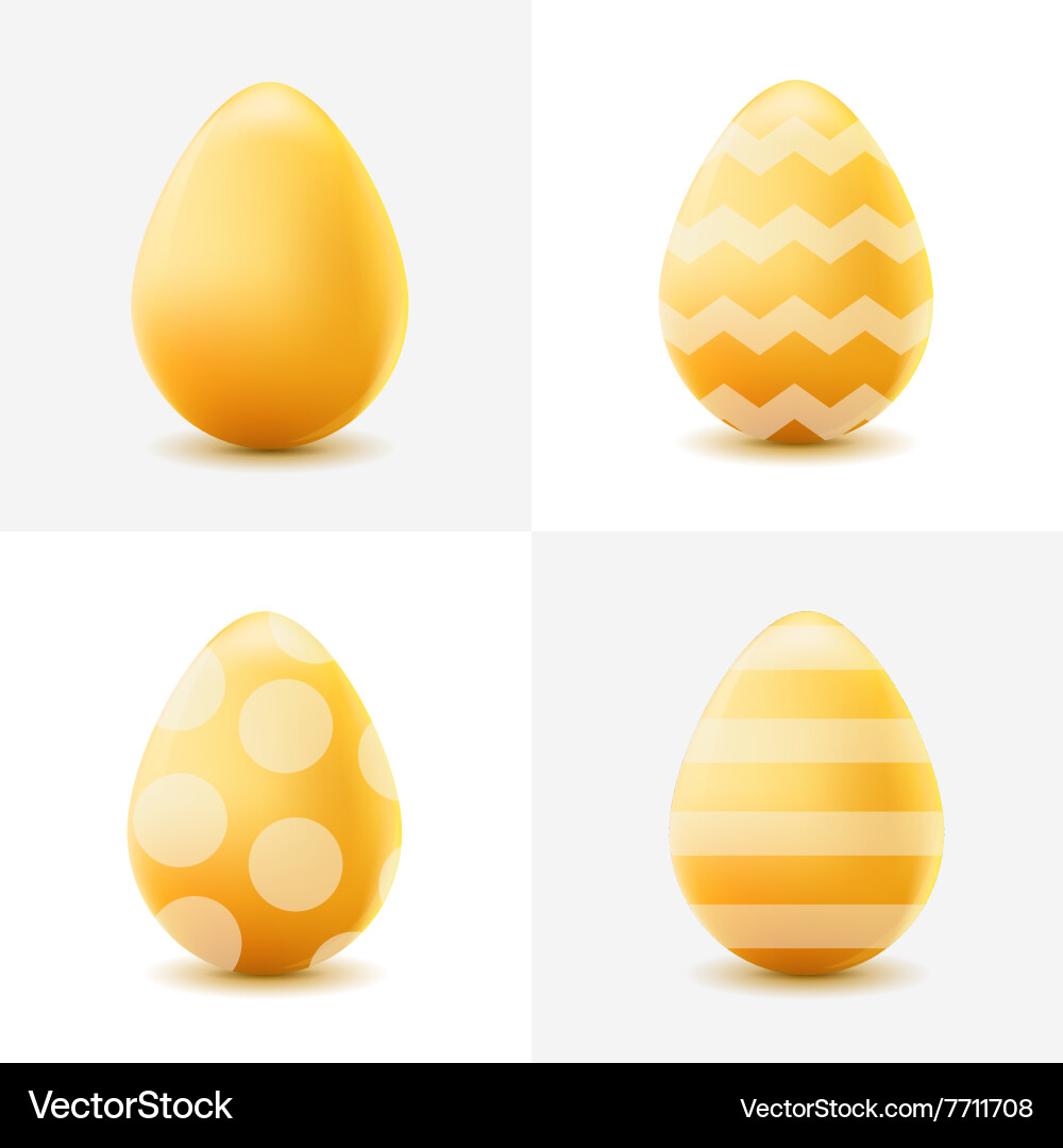 Happy easter set with colored eggs Royalty Free Vector Image