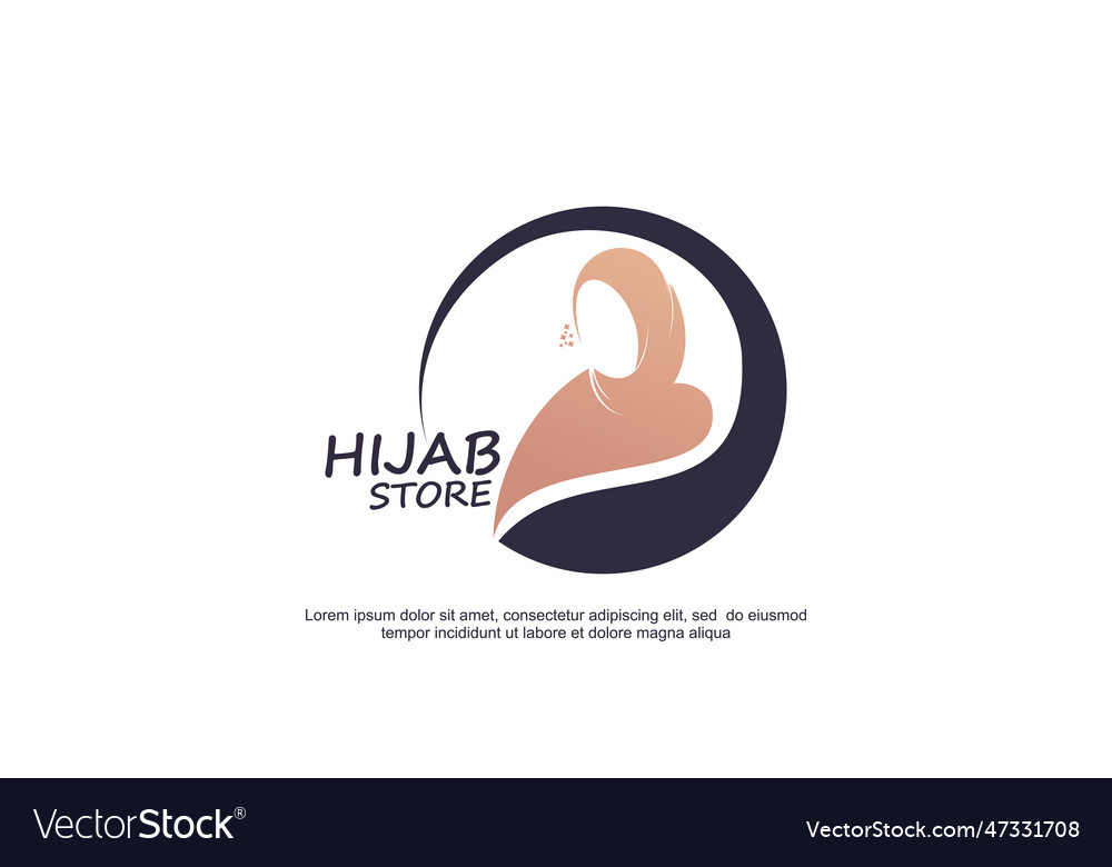 Hijab store logo design concept premium Royalty Free Vector