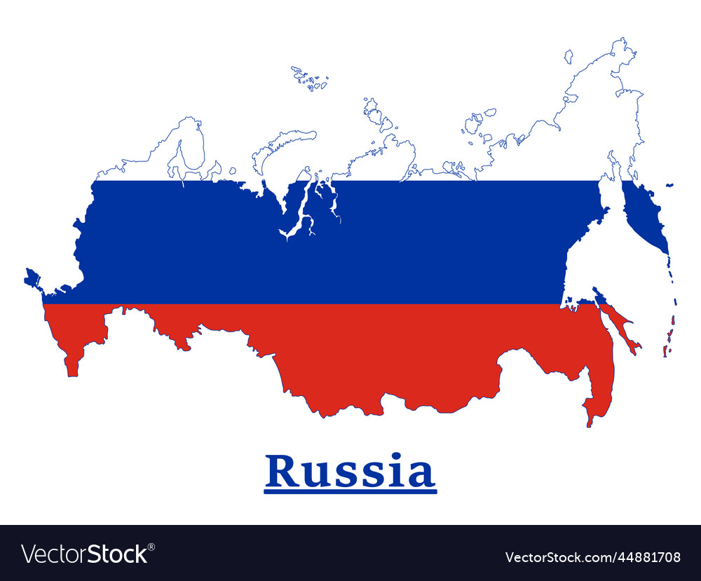 Russia National Flag Map Design Graphic by terrabismail · Creative Fabrica